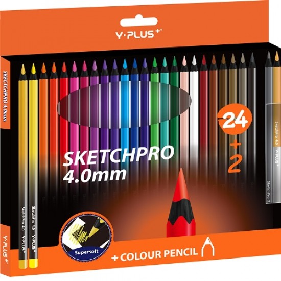 Олівці 24+2кол. PC240200 SKETCHPRO 4.0 (10/120) (Y-Plus)