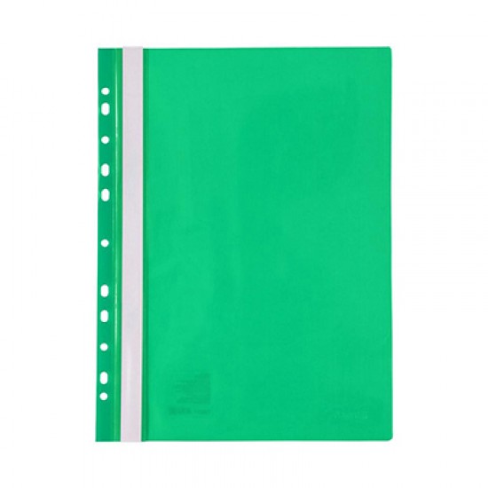 Швидкозшивач пластиковий з перфорацією А4 1318-25 зелений (20)(AXENT)