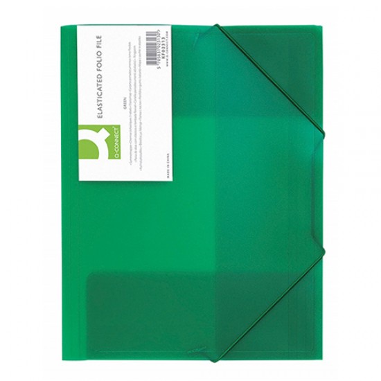 Папка пластикова на гумках А4 напівпроз. зелена KF02313 (24) (Q-CONNECT)