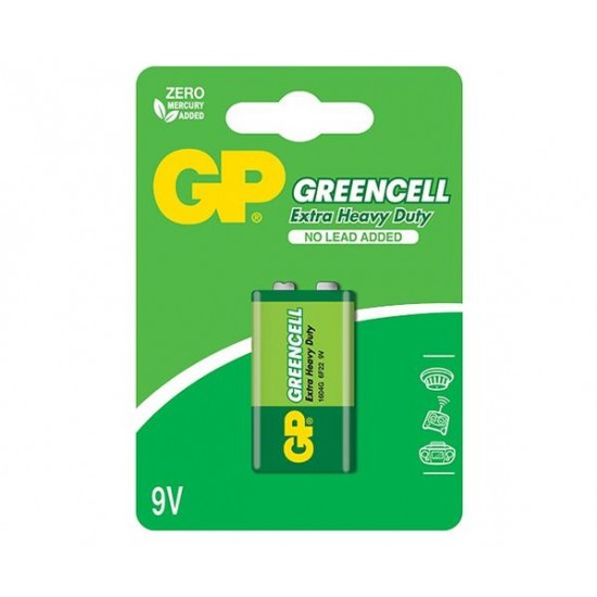 Батарейка 6F22 GP GREENCELL 9.0V сольова, 1604GLF-U1