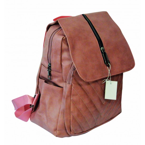 Рюкзак зі шкірзамінника 41361-UN 32*25*12см рожевий (60)
