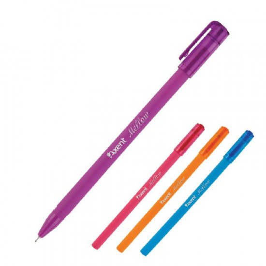 Ручка кулькова AB1064-02-A Mellow синя масляна (12) (AXENT)