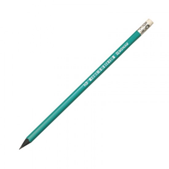 Олівець HB з гумкою 7381001PL-99 пласт, EAN зелений (12/144/1728) (DONAU)