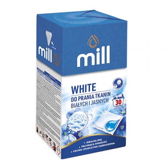 Капсули для прання WHITE 30шт коробка (8/360) (MILL PROFESSIONAL)