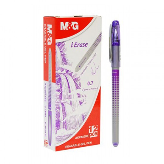 Ручка гелева "Пиши-стирай" 8380 фіолетова 0,7мм (12) (M&G)
