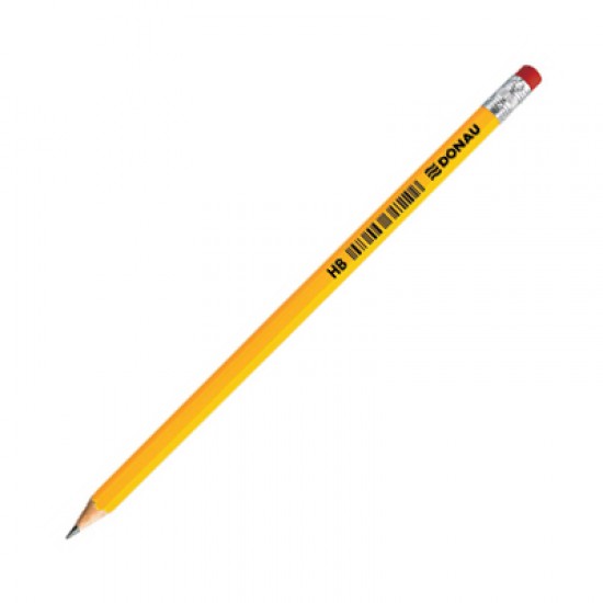 Олівець HB з гумкою 7386001PL-99 дерев, EAN жовтий (12/144) (DONAU)