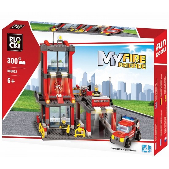Конструктор MyFireBrigade 300ел. "Пожежна станція" KB8052 37,5*25,5*6см (48) (Blocki)
