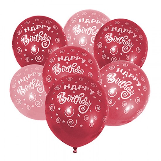 Повітряні кульки  TK-53538 12" 5шт. "Happy Birthday" металік (500) (ТІКІ)